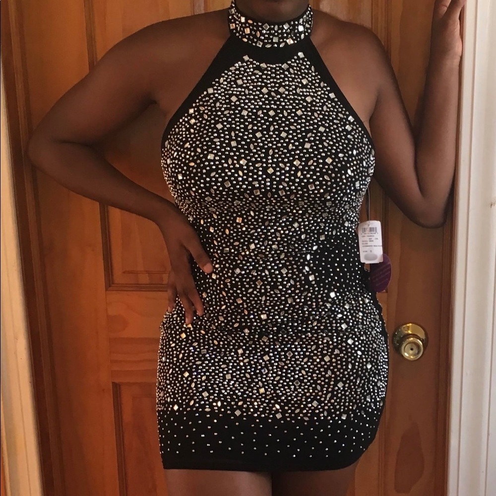 High Neck Jeweled Dress